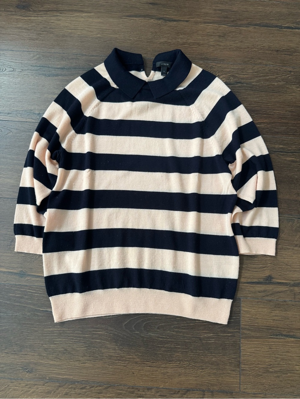 J.Crew striped collared knit sweater